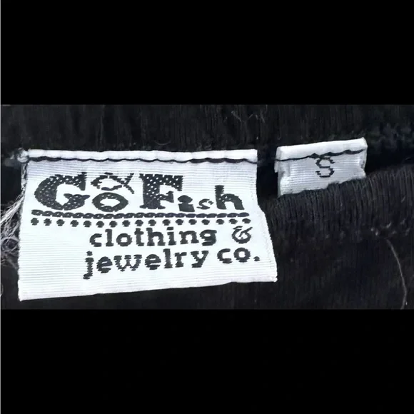 Vintage go fish co. Black casual 27” midi rayon double layered skirt S - Picture 2 of 3